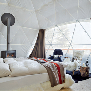 Tenda Dome <span class=keywords><strong>Igloo</strong></span> Mewah 3M 4M 5M 6M 7M dengan Kamar Tidur dan Kamar Mandi, Tenda Dome Geodesik Glamping Aluminium dengan Kain PVC - Product Image 4