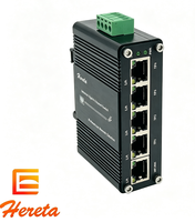 Switch PoE Gigabit géré 5 ports RJ45 de qualité industrielle, conception pour montage sur rail, alimentation 48V, gestion web intégrée