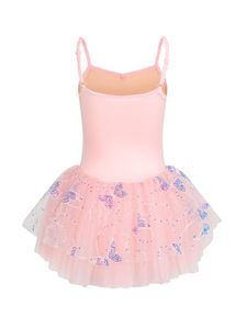 Vestido de Ballet para Niñas, Tutú Brillante con Mariposas, Ropa de Danza sin Mangas para Actuaciones y Prácticas en el Escenario - Product Image 3
