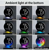 Réveil numérique multifonctionnel avec lumière LED, horloge de table numérique, affichage du calendrier hebdomadaire
