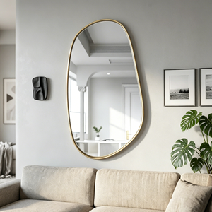 Espejo de Pared Decorativo Moderno de Lujo Personalizado, Grande, Irregular, Ovalado, con Marco de Metal Dorado, <span class=keywords><strong>para</strong></span> Baño y Sala de Estar - Product Image 6