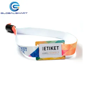 Custom Woven Fabric RFID Wristband For Event Payment