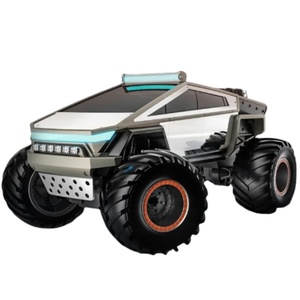 Voiture de course électrique Cybertruck en alliage SJY-Q202, 4 canaux, prête à l'emploi, tout-terrain, jouet RC, télécommande, câble USB, lumières - Product Image 1