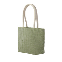 Bolsa de Yute Personalizable Premium con Patrón de Letras, Cierre de Cremallera, Asas Acolchadas de Algodón Teñido, Costuras Resistentes y Diseño Elegante