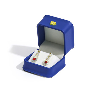 Custom Logo Spot Crown Buckle Earring <b>Jewelry</b> Box Portable Square Pendant Jewellery Packaging Boxes Cosmetics PU Drawstring - Product Image 5