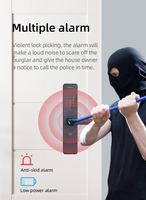 Nouvelle serrure de porte intelligente empreinte digitale mot de passe wifi déverrouiller alarme sonnette électrique serrure de porte murale