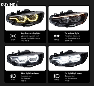 Fari Auto KUYINKE per <span class=keywords><strong>BMW</strong></span> <span class=keywords><strong>Serie</strong></span> <span class=keywords><strong>4</strong></span> F32 F36 F80, Lampade LED per Auto 13-19, Aggiornamento allo Stile Trim <span class=keywords><strong>Blu</strong></span>, Faro Anteriore Tricolore - Product Image 6