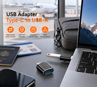 Adaptor USB-C Female ke USB3.0 Male dari Aluminium Alloy, Dongle OTG 5Gbps untuk Laptop PC, Power Bank, Pengisi Daya, dan Transfer Data