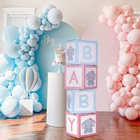 Boîtes de douche de bébé éléphant décorations de fête d'anniversaire boîte de ballon de douche de bébé avec lettres pour les fournitures de fête de révélation de sexe