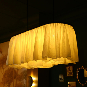 Modern Creative Pleated Fabric LED Pendant <strong>Light</strong> Rectangle <strong>Paper</strong> <strong>Shade</strong> 2700K Soft Warm White <strong>Ceiling</strong> Lamp Chandelier Dining Room - Product Image 4