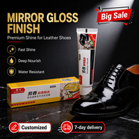 Crema para Zapatos Hei Niu de Secado Rápido, Color Negro, en Tubo de 35g, Fácil de Limpiar, No Deja Residuos Pegajosos, Brillo y Protección