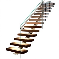 Nouvelle Escalier Moderne de Luxe Intérieur à Monopoteau avec Rampe en Verre, Conception Intelligente, Fournisseur Chinois