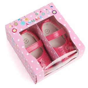 Customize Printed Rectangle Tuck End Baby Shoe Box With Window