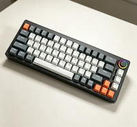 Clavier de jeu ultra-compact à 61 touches rétroéclairé par LED, clavier mécanique sans fil noir pour ordinateur PC