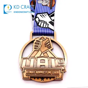 Medallion Custom Logo Metal Embossed 3D Sports Fitness Souvenir Medallion Enamel Antique Copper Plated Award Bodybuilding Medal