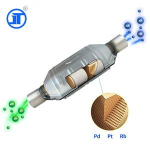 新しいSST409 EPA準拠<span class=keywords><strong>2</strong></span> "<span class=keywords><strong>2</strong></span>.5" <span class=keywords><strong>3</strong></span> "入口/出口ハイフロー楕円形ボディユニバーサル触媒コンバーター - Product Image 3