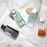 Flacon de parfum rectangulaire en verre personnalisable, nouveau design, bouchon pompe, capacité 100 ml, utilisation d'un vaporisateur carré scellé, imprimé A-Best K109