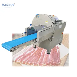 DRB-21K Hot Sale Frozen Meat Slicer Fish Pork Belly Add Conveyor Belt Stable Operation Easy To Clean Butcher Shop