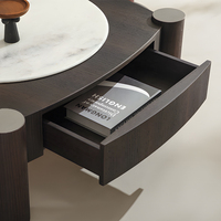 Table basse en bois massif de style français du milieu du siècle, écologique et durable, ensemble de tables à thé rondes irrégulières, mobilier de maison