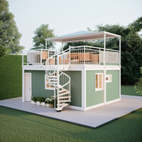 Casa Contenedor Modular Prefabricada de Acero Personalizable de 20 y 40 pies, Vivienda Pequeña Prefabricada con Ventana de Vidrio y Panel Sándwich