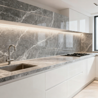 Plateau de table en dalle de roche avec surface frittée, taille personnalisable pour la décoration et l'ameublement de lieux