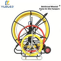 YILI 10mm 100m Tige de tirage industrielle en fibre de verre avec cage en acier, bobine de câble robuste pour conduit, outil de tirage pour entrepreneur