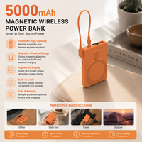 Batterie externe magnétique ultra-fine à chargement sans fil 15W, charge rapide 5000mAh, chargeur portable pour téléphone, produits tendance