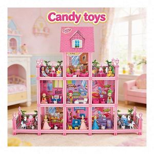 ชุดโมเดลบ้านจิ๋วสร้างสรรค์พร้อมเฟอร์นิเจอร์พลาสติก ไฟส่องสว่าง บ้าน DIY ของขวัญงานฝีมือสำหรับเด็ก นักสะสม และผู้ใหญ่ - Product Image 3