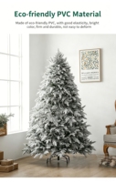Sapin de Noël artificiel floqué avec guirlandes LED détachables - Décoration de Noël en PVC/PE effet neige
