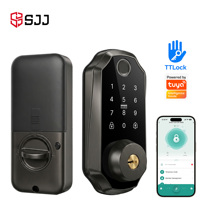 Cerradura Inteligente de Aluminio SJJ con Huella Dactilar, Cerradura de Puerta sin Llave con Teclado Táctil, Tarjeta IC RFID, Compatible con la Aplicación Tuya, para Puertas de Aluminio
