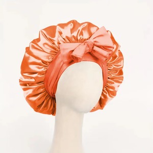 Multi-Colored Satin Silk Bow <b>Bonnet</b> Adjustable Bonne For Sleeping Hair <b>Bonnet</b> With Tie Band <b>Bonnets</b> For Women Men - Product Image 6