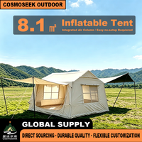 Tente gonflable 8 personnes, auvent extérieur combiné, entièrement automatique, une chambre, un salon, tente de camping familiale quatre saisons en Oxford