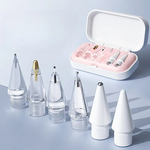 Pointes de remplacement pour <span class=keywords><strong>Apple</strong></span> <span class=keywords><strong>Pencil</strong></span> 1ère/2ème génération, 6 pièces/ensemble, pointes transparentes antidérapantes silencieuses, stylet d'écriture fluide avec étui de <span class=keywords><strong>rangement</strong></span> - Product Image 1