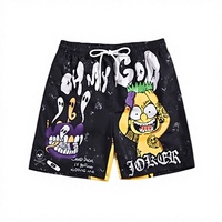 Shorts de bain décontractés pour hommes, tendance, motif dessin animé, coupe courte, en nylon/cachemire 300g, séchage rapide, avec cordon de serrage, pour bain de source chaude
