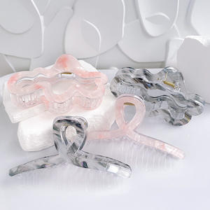 กิ๊บติดผมอะคริลิคขนาดใหญ่ลายหินอ่อนไล่เฉดสีแบบไม่สม่ำเสมอสไตล์ฝรั่งเศส - Product Image 1