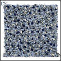 Panel Bunga Mawar Sutra Biru Terang & Gelap 120x240cm 3D Buatan untuk Dekorasi Jendela Mal & Pernikahan