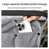 Sac de rangement suspendu pour poussette bébé en coton, best-seller transfrontalier, avec fermeture à bouton-pression et grande capacité pour le rangement des affaires de bébé