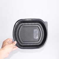 Boîte bento rectangulaire jetable à 3 compartiments, compatible micro-ondes, en PP recyclé, avec couvercles, personnalisable avec logo, pour emballage alimentaire à emporter (sucreries)