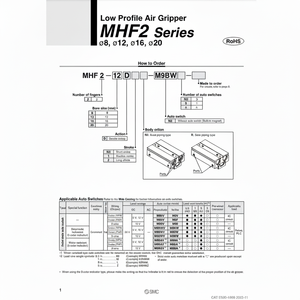 Pinza de aire SMC Pneumatics, piezas neumáticas de MHF2-8D - Product Image 1