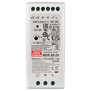 MDR-60-24 แหล่งจ่ายไฟแบบสวิตชิ่ง 60W 24V ตัวแปลงไฟ AC DC แบบราง DIN สำหรับตู้ควบคุม - Product Image 1