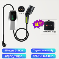Junsun EV Chargeur Type 2 pour véhicule électrique Wallbox 3.5KW Portable Fast Charger Box evse controller Charging 16A 4m CEE Plug