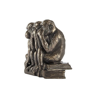 Statue d'animal singe « Ne vois pas, ne vois pas, ne dis pas » Trois vérités de l'homme Figurine - Product Image 3