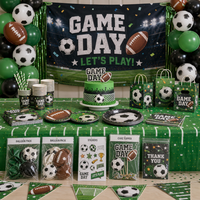 Articles de fête personnalisés pour anniversaire, jour de match sportif, thème football/soccer : vaisselle en plastique, gobelets, autocollants, décorations