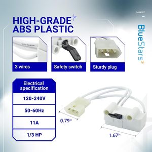 BlueStars WP3406107 interruptor de puerta de secadora eléctrica Compatible con <span class=keywords><strong>secadoras</strong></span> <span class=keywords><strong>Whirlpool</strong></span> Maytag reemplaza 3406109 3405100 piezas de secadora de ropa - Product Image 2