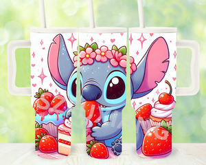 Feliz <span class=keywords><strong>Navidad</strong></span> Dibujos animados <span class=keywords><strong>Stitch</strong></span> KT CAT 40oz <span class=keywords><strong>Taza</strong></span> de viaje térmica de acero inoxidable con asa Vaso con pajita - Product Image 3