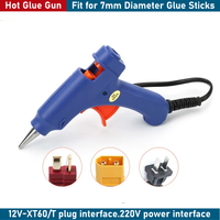 Pistolet à colle chaude pour modèles RC, double alimentation en option, alimenté par batterie Lipo XT60 DC12V et pistolet à colle chaude à branchement secteur AC220V