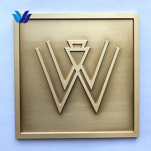 HONGSEN Custom Engraved Solid Cast Bronze Brass Plate 3D Company Logo Metal Wall Plaques Signs Brass <strong>Signage</strong> - Product Image 4