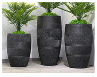 Pots de jardin et jardinières ronds en fibre de verre, grandes jardinières d'extérieur modernes, moules en fibrociment pots de fleurs