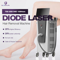 Équipement d'épilation au laser à diode Pro, 4 longueurs d'onde (755 nm, 808 nm, 940 nm, 1064 nm), détecteur de poils intelligent AI pour les cliniques de beauté européennes