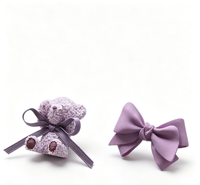 Diffuseur d'arôme en gypse pour voiture, motif ours violet de dessin animé mignon avec nœud, clip de ventilation, ornement parfumé, décoration intérieure automobile, parfum